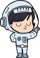 cartoon astronaut woman vector