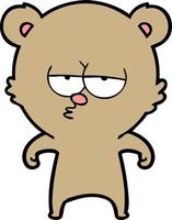 bored bear cartoon vector