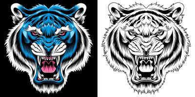 angry tiger head vector illustration