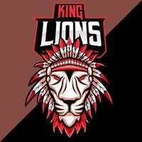 lion esport logo mascot design vector