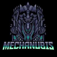 mecha anubis head vector illustration