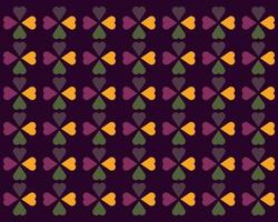 Many Hearts shapes on dark color background. vector