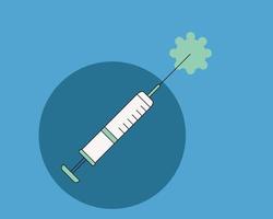 A syringe with virus icon. Cartoon vector style for your design