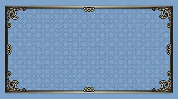 pattern background with vintage gold frame vector