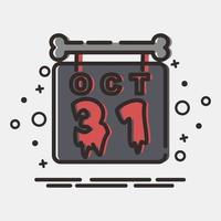 Icon halloween calendar.Icon in MBE style. Suitable for prints, poster, flyers, party decoration, greeting card, etc. vector