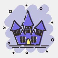 Icon haunted house.Icon in comic style. Suitable for prints, poster, flyers, party decoration, greeting card, etc. vector