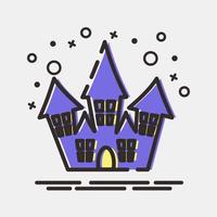 Icon haunted house.Icon in MBE style. Suitable for prints, poster, flyers, party decoration, greeting card, etc. vector