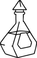 line doodle of a magic potion in a fancy bottle vector