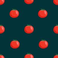 Tomatoes seamless pattern background. Flat color style design. vector