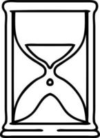 line doodle of an hourglass running sand vector