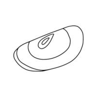 Apple slice illustration. Doodle simple apple sketch vector