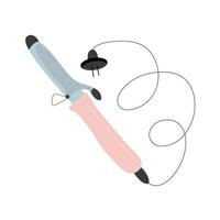 Vector curling iron flat illustration. Flat style curling iron clip art