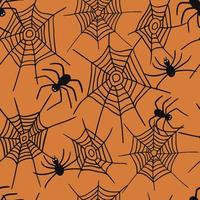 Spider and  spiderweb seamless pattern. Halloween backgroun vector