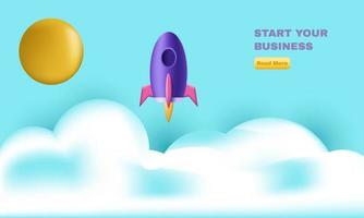 abstract start your business idea venture website 3d design isolated on vector