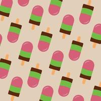 Ice cream  pattern on white background. Vector fast food