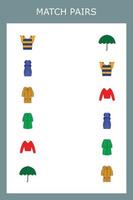 Match the clothes. Children's educational game. vector