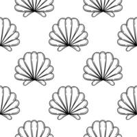 seashell hand drawn seamless pattern vector