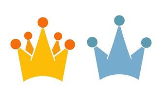 ilustración de símbolo de corona de rey y reina vector