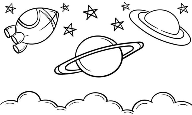hand draw outer space background