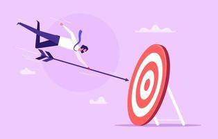 Hit business targets-Targeting the business concept, businessman catch an arrow to hit the target vector