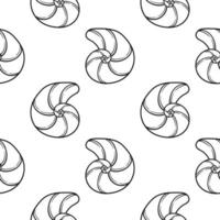 seashell hand drawn seamless pattern vector