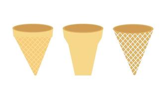 una colección de ilustraciones de conos de helado vector