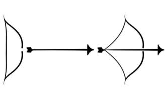 ilustración de arco y flecha vector