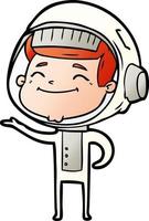 happy cartoon astronaut vector