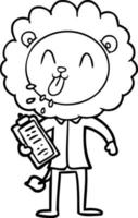 happy cartoon lion vector