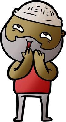 cartoon happy bearded man