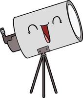 cartoon telescope with face vector