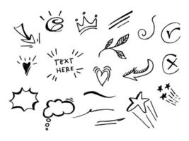 Vector hand drawn collection of design element. black on white use for concept design