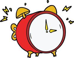 cartoon ringing alarm clock vector