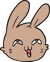 cartoon happy rabbit face vector