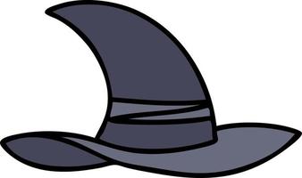 cartoon of a spooky witch hat vector