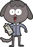 cute cartoon dog wearing office shirt vector