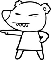 pointing bear cartoon vector