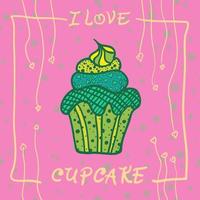 Hand drawn invitationfor card  with cupcakes,  Best for party cafe or restaurant vector