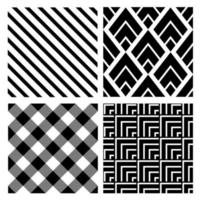 Silhouette of a geometric black and white pattern seamless tile pastel cut file vector set