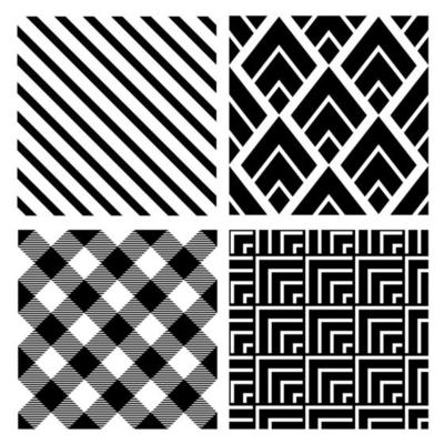 Silhouette of a geometric black and white pattern seamless tile pastel cut file vector set