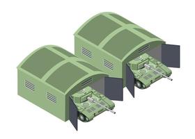 conjunto de tropas armadas del ejército objetos de transporte militar armado isométrico y equipo de combate de guerra elementos gráficos máquina de tanque ilustración 3d vector