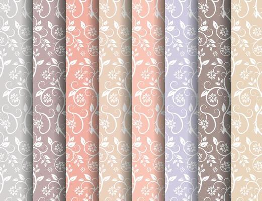 Set of vector tiled seamless collection of modern stylish pastel basic color patterns. Texture for packaging banners wallpaper, fabric print, business cards