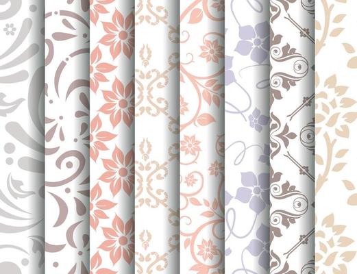 Set of vector tiled seamless collection of modern stylish pastel basic color patterns. Texture for packaging banners wallpaper, fabric print, business cards