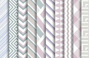 conjunto de mosaicos vectoriales sin costuras de patrones de color básicos pastel con estilo moderno. textura para papel tapiz de pancartas de embalaje, estampado de tela, tarjetas de visita vector