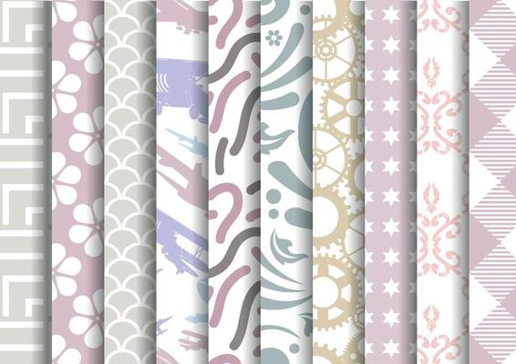 Set of vector tiled seamless collection of modern stylish pastel basic color patterns. Texture for packaging banners wallpaper, fabric print, business cards