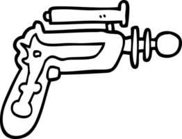 pistola de rayos de dibujos animados en blanco y negro vector