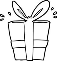 line drawing of a wrapped gift vector