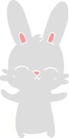 cute flat color illustration cartoon rabbit vector