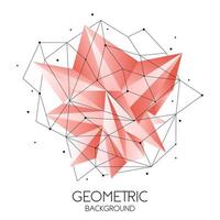 Polygonal abstract futuristic template, low poly sign on white background. Vector lines, dots and triangle shapes, connecting network, digital molecules technology, connection structure.