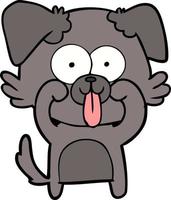 cartoon dog with tongue sticking out vector